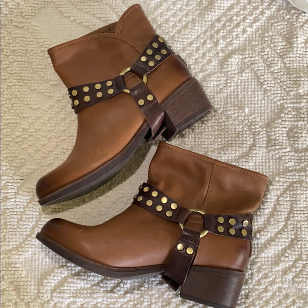 UGG Leather Ankle Boots with Stud Detail